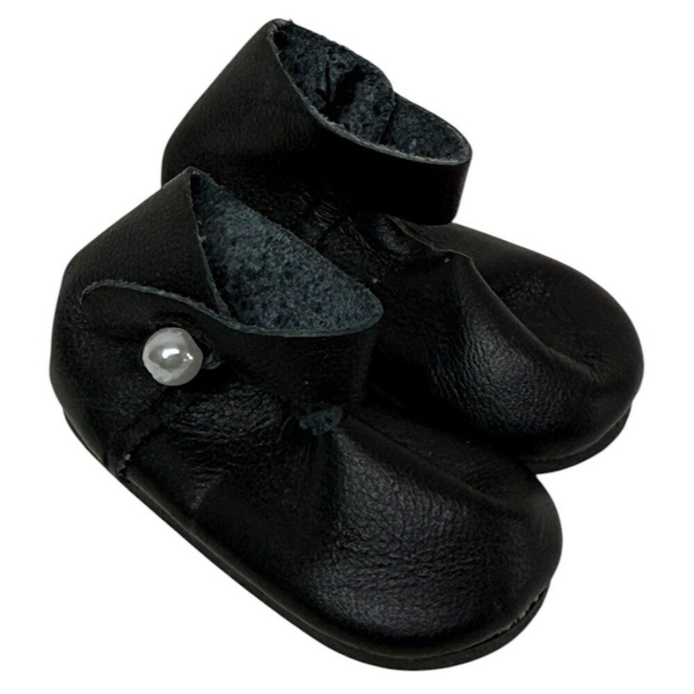 Betsy McCall 14" Collector Doll Replacement Shoes Black Faux Leather Pearl Snap